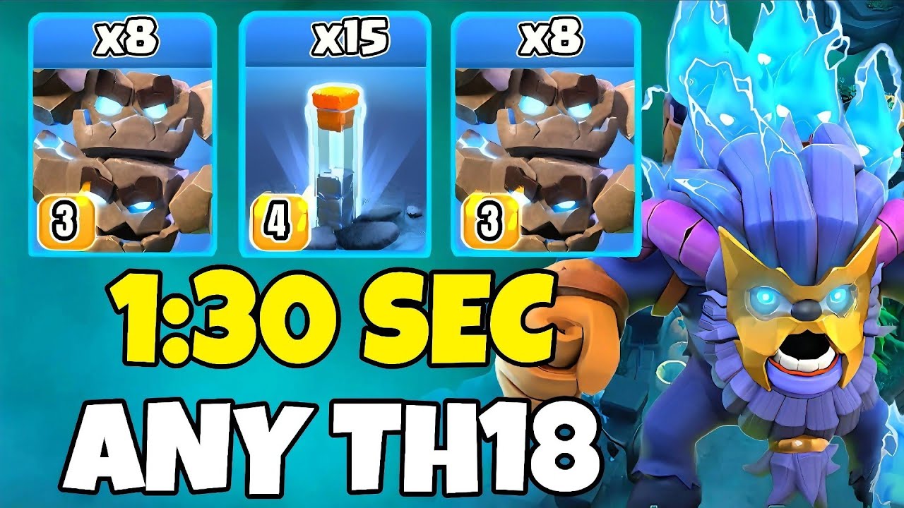 Th18 Meteor Golem + Totem Spell Attack Strategy | Th18 Best Attack Strategies (Clash of Clans)