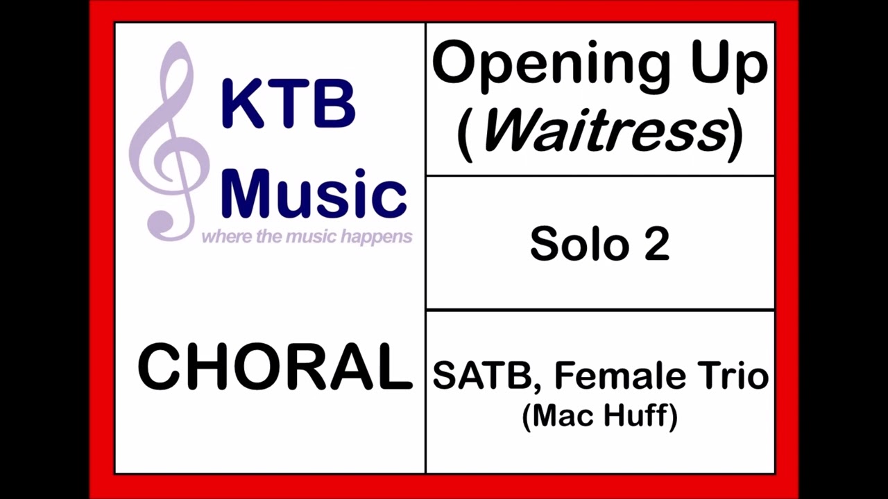Opening Up (Waitress) SATB Choir [Solo 2 Part Only]