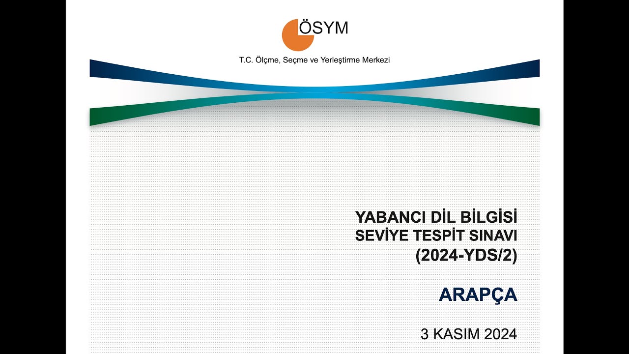 2024-YDS/2 Arapça Soruları Çözümleri; 51-54. Sorular