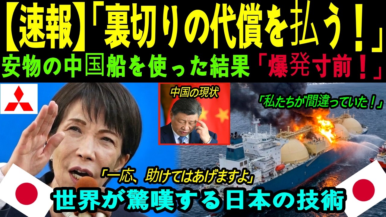 【海外感動秘話】裏切り者が土下座！6兆円節約 中国製LNG船が北極海で 爆発寸前…残り48時間、ノルウェーが 日本に 号泣の救急SOS！三菱の技術が 世界を救う驚愕の結末