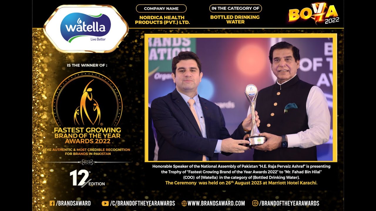 Watella is the Winner Fastest Growing Brand of the Year Awards 2022