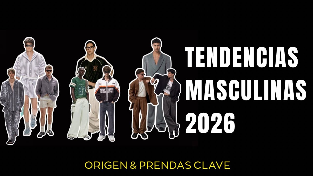 Tendencias masculinas 2026: streetwear, origen y prendas claves.