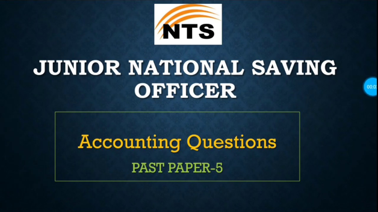 NTS Junior National Saving Officer (Accounting Part-6) | Past Paper MCQS | Accounting Basics