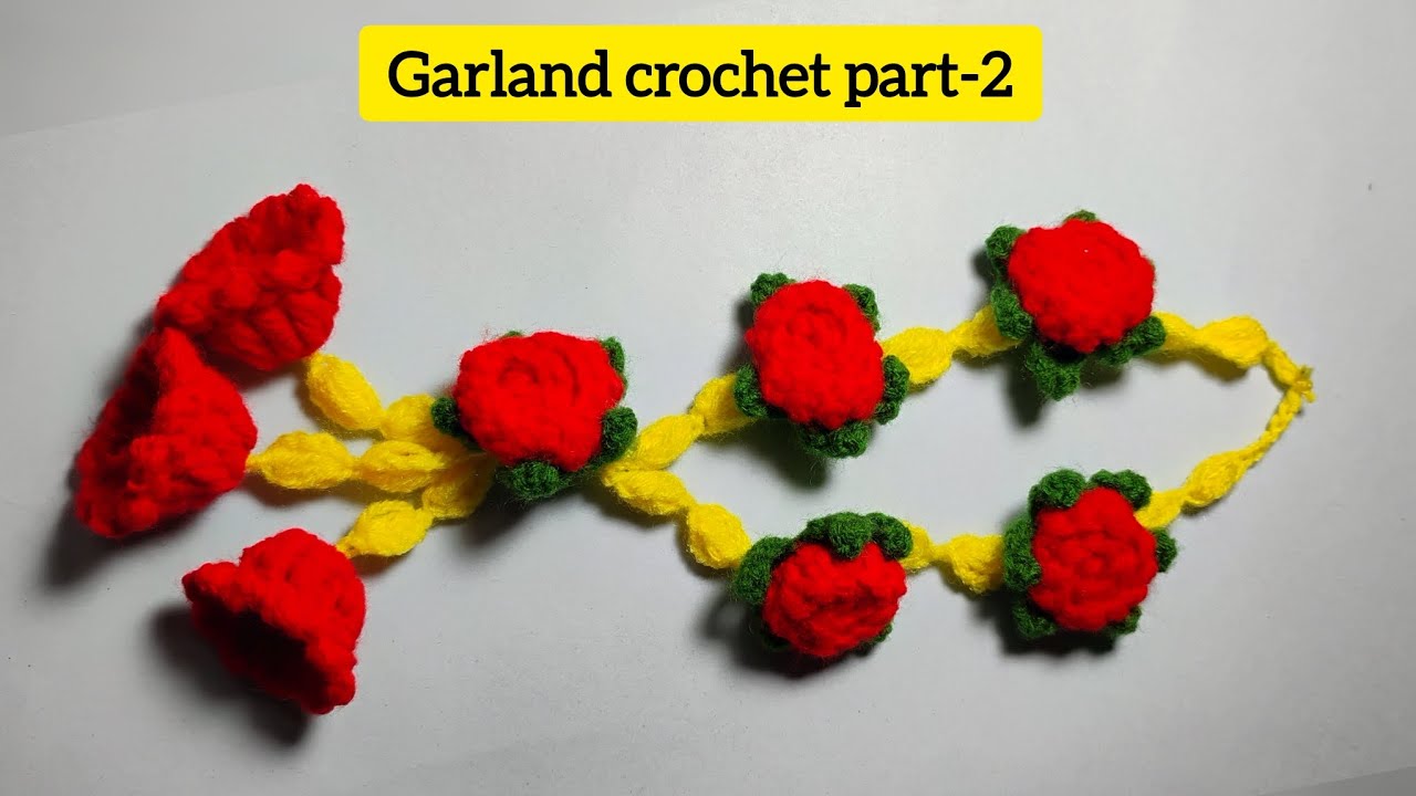 Part-2 of How to crochet a Garland, string part 🧶💝#crochet#diy#handmade #fashion