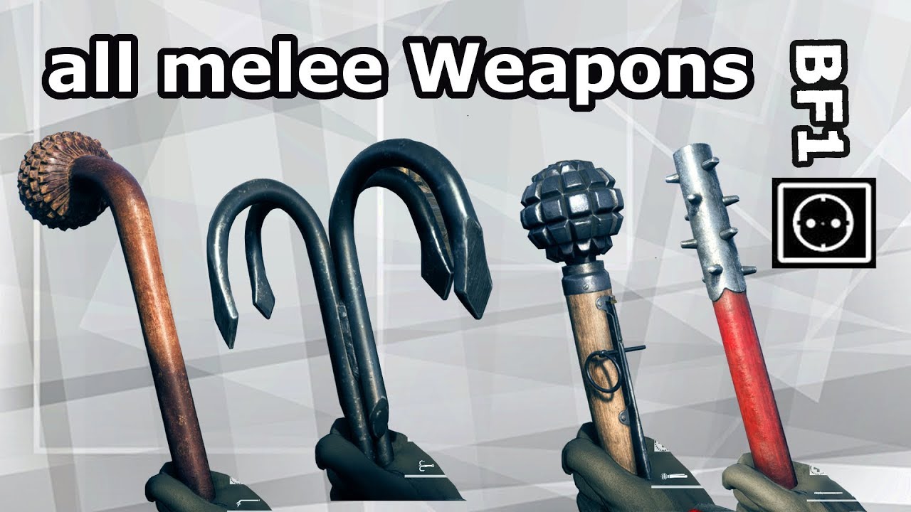 Battlefield 1: Showroom of all melee Weapons (Full Skins) [39x]