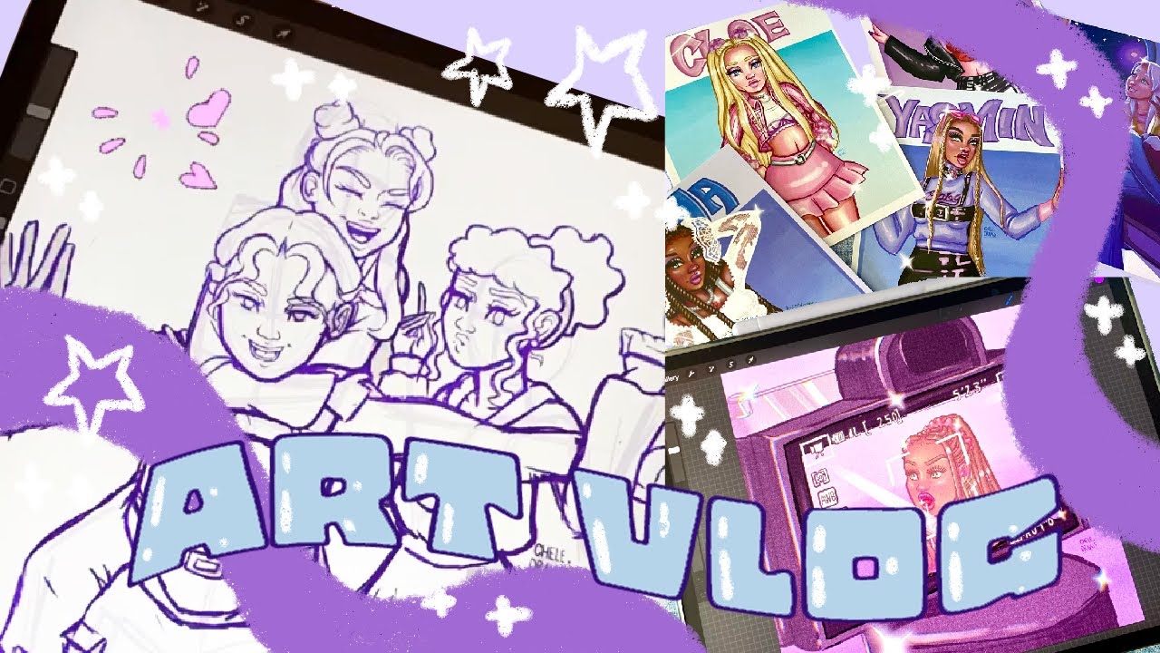 Art Vlog ✨ Making Print designs, Sketching in my sketchbook, and working on my OC