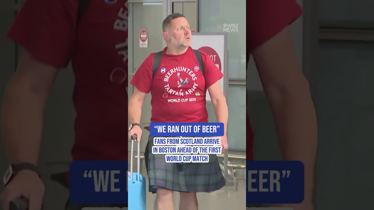 Fans from Scotland arrive in Boston, Massachusetts ahead of the first World Cup match