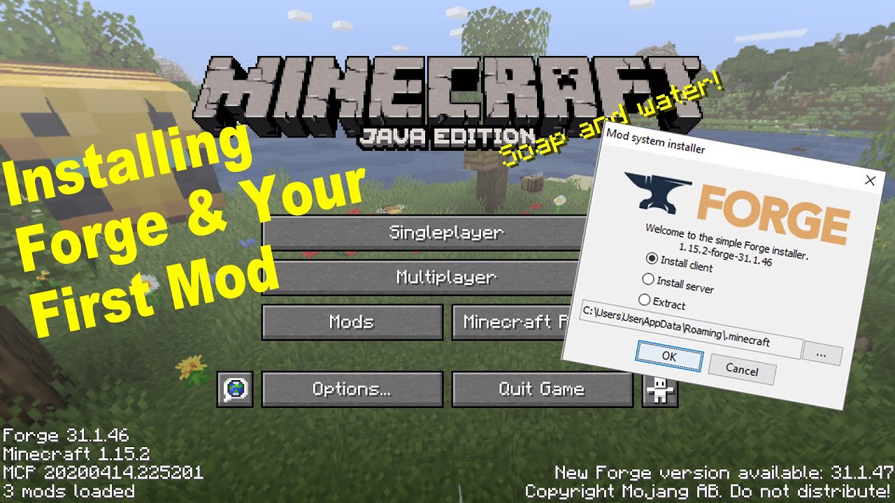 How To Install Minecraft Forge Java Edition 1.15.2 And Your First Mod Tutorial