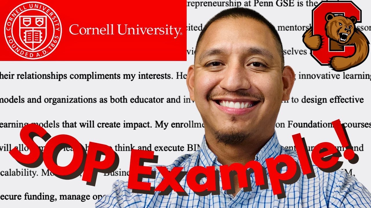 READING A SUCCESSFUL CORNELL UNIVERSITY STATEMENT OF PURPOSE FOR A PHD PROGRAM | SOP Example!!!