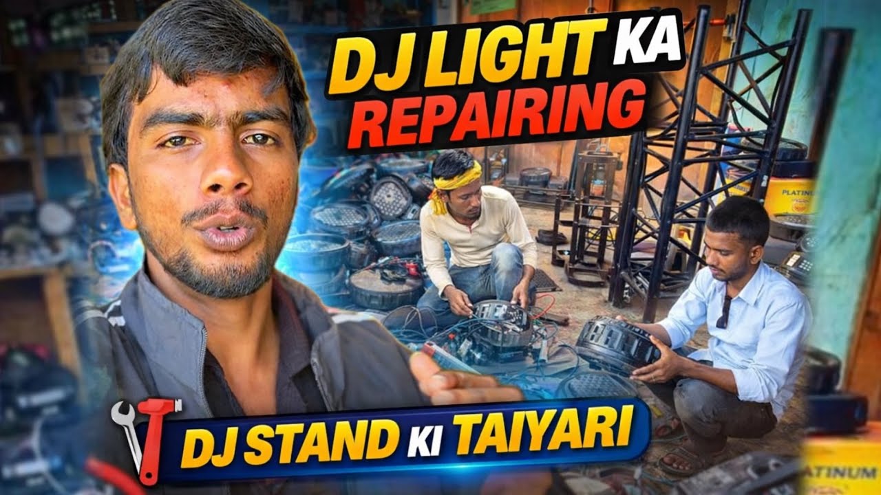 DJ Light Ka Repairing + DJ Stand Ki Taiyari | Event Ready Setup 🔧🔊 #viral #video #mrvikkyboss