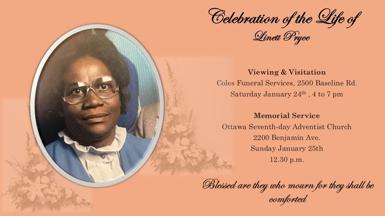 Celebration of Life | Linett Pryce | January 25,2025 |