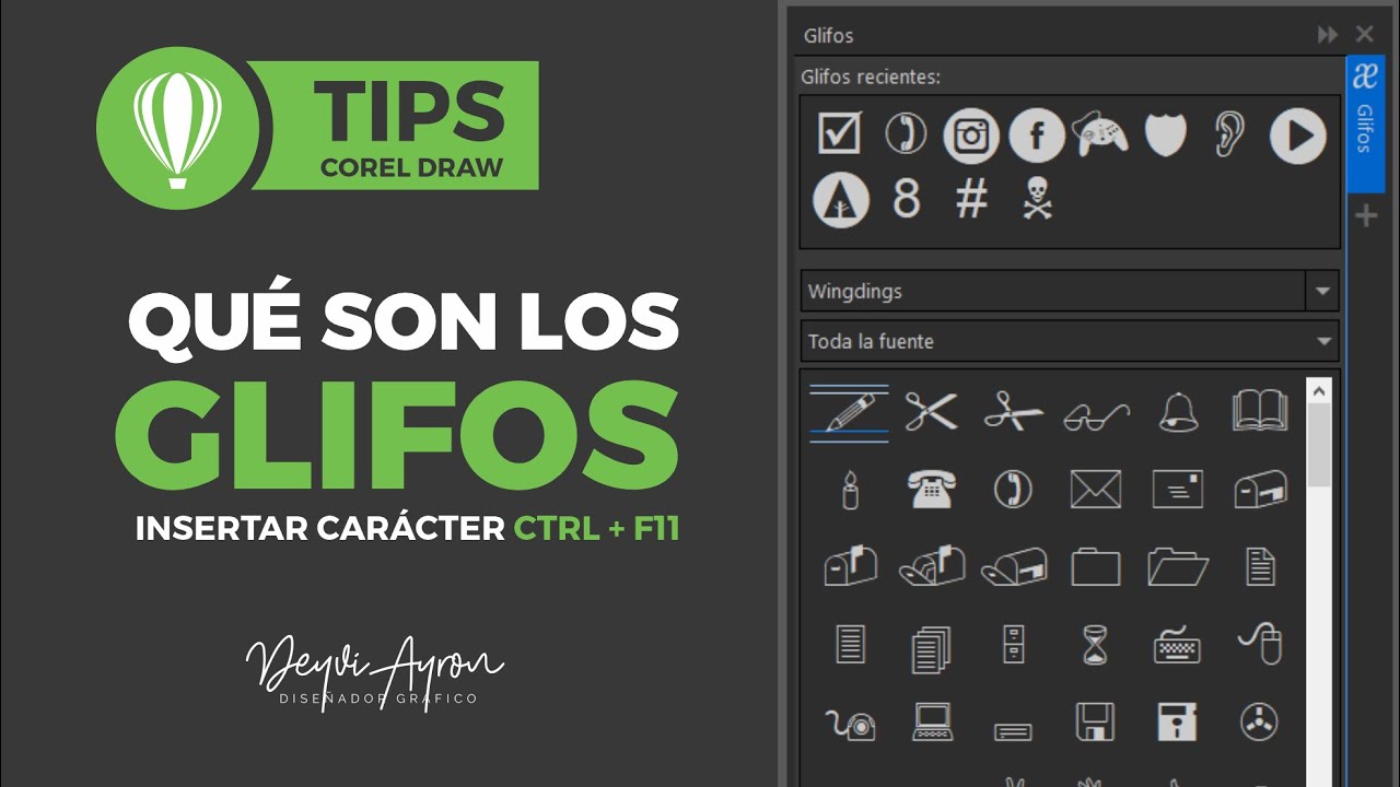 🔴 Insertar Caracter / GLIFOS 🦄paso a paso🚀CorelDraw + Link de descarga