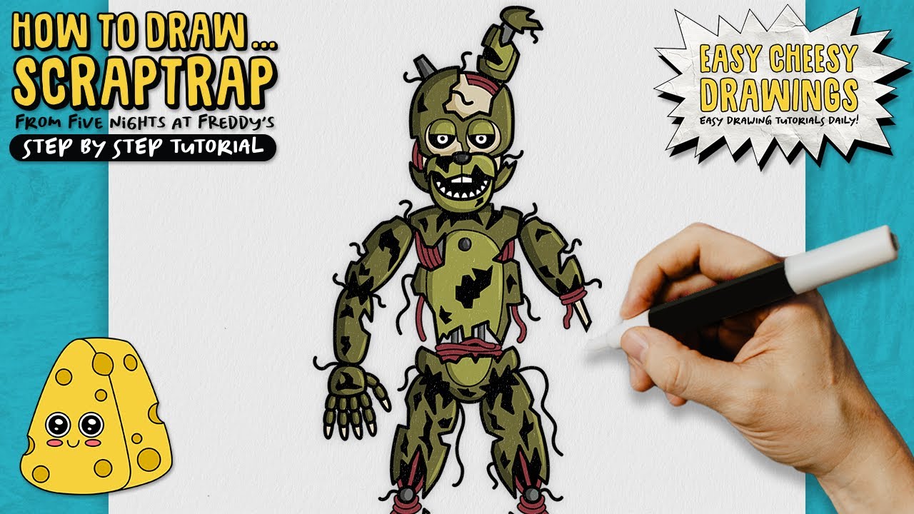How to Draw SCRAPTRAP 😱🐰 (Five Nights at Freddy's Movie) | Easy Step-By-Step Drawing Tutorial