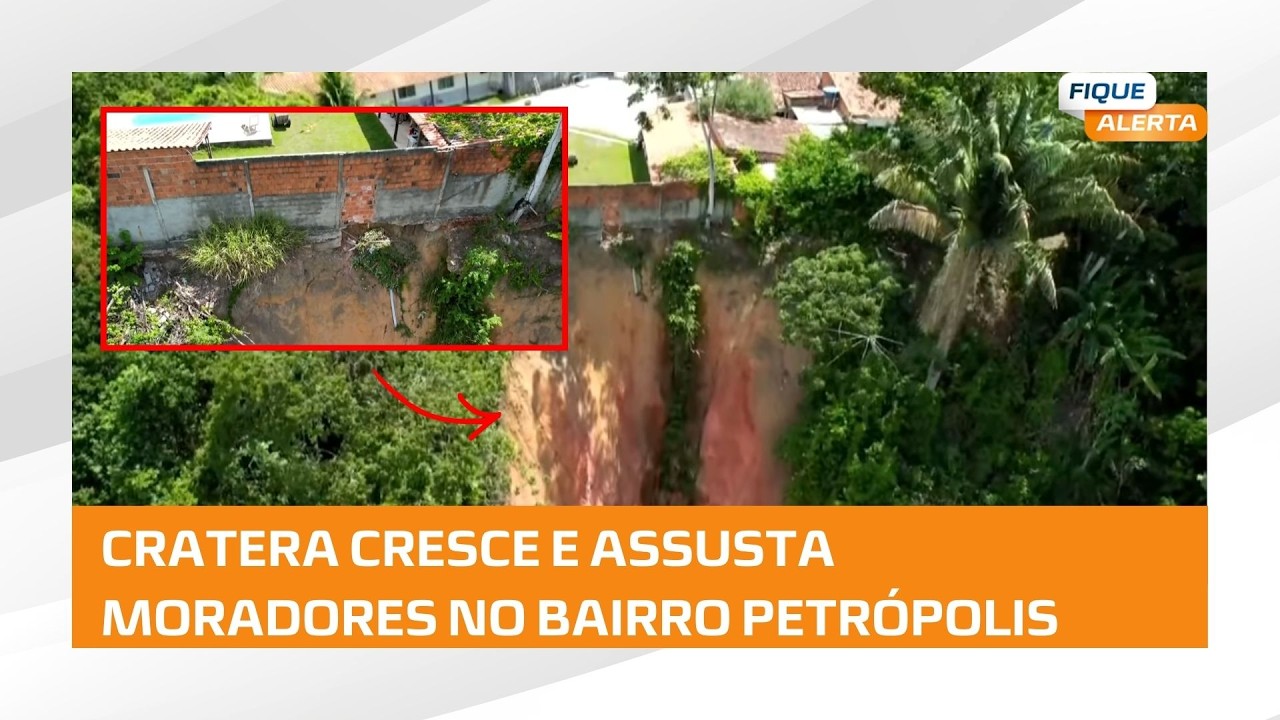 Moradores do bairro Petrópolis estão preocupados com avanço de cratera
