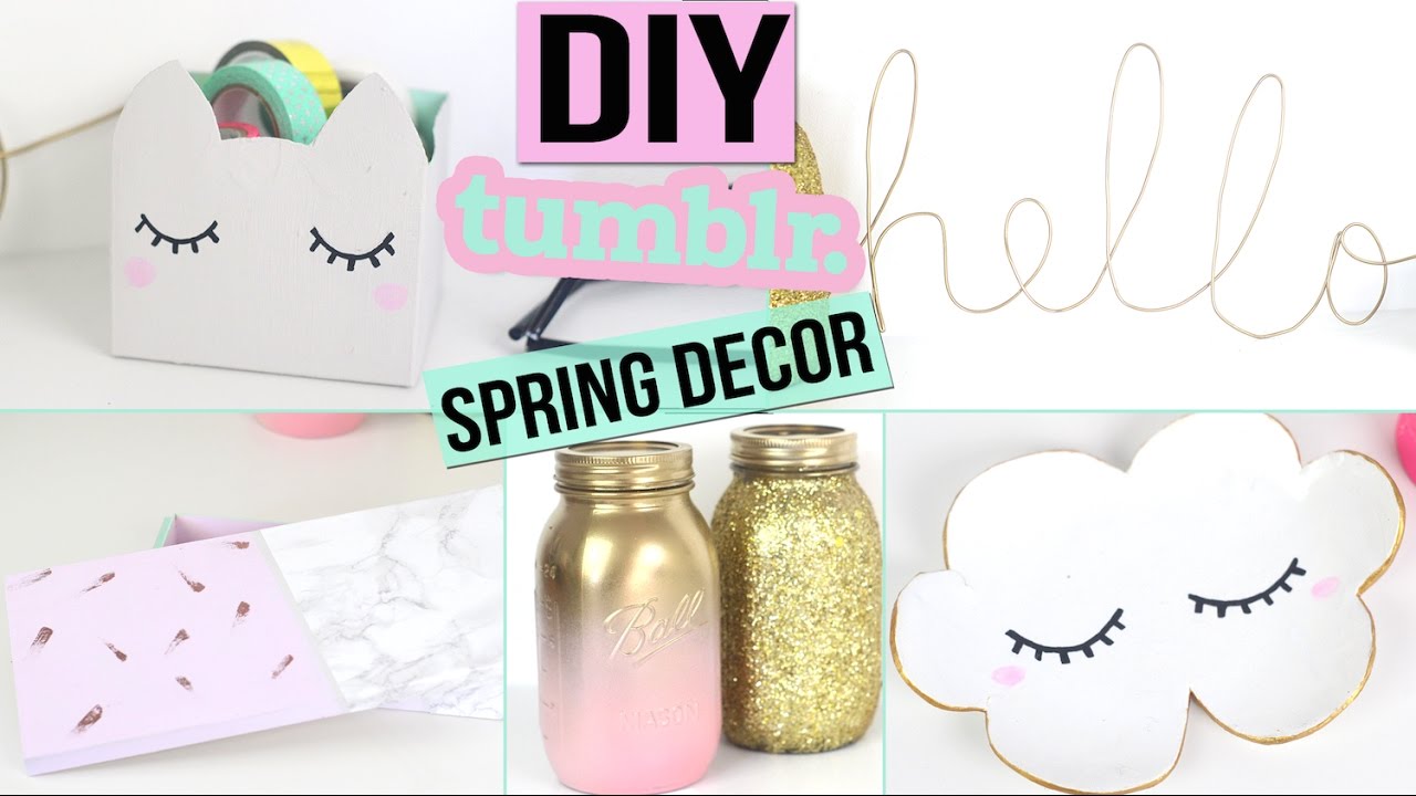 DIY PRINTEMPS TUMBLR ┋ 6 DECO PASTEL & DORé CHAMBRE OU BUREAU - SPRING ROOM DECOR francais