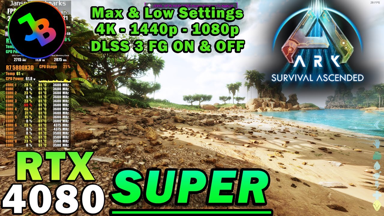 ARK: Survival Ascended | RTX 4080 Super | Ryzen 7 5800X3D | 4K - 1440p - 1080p | Epic & Low Settings