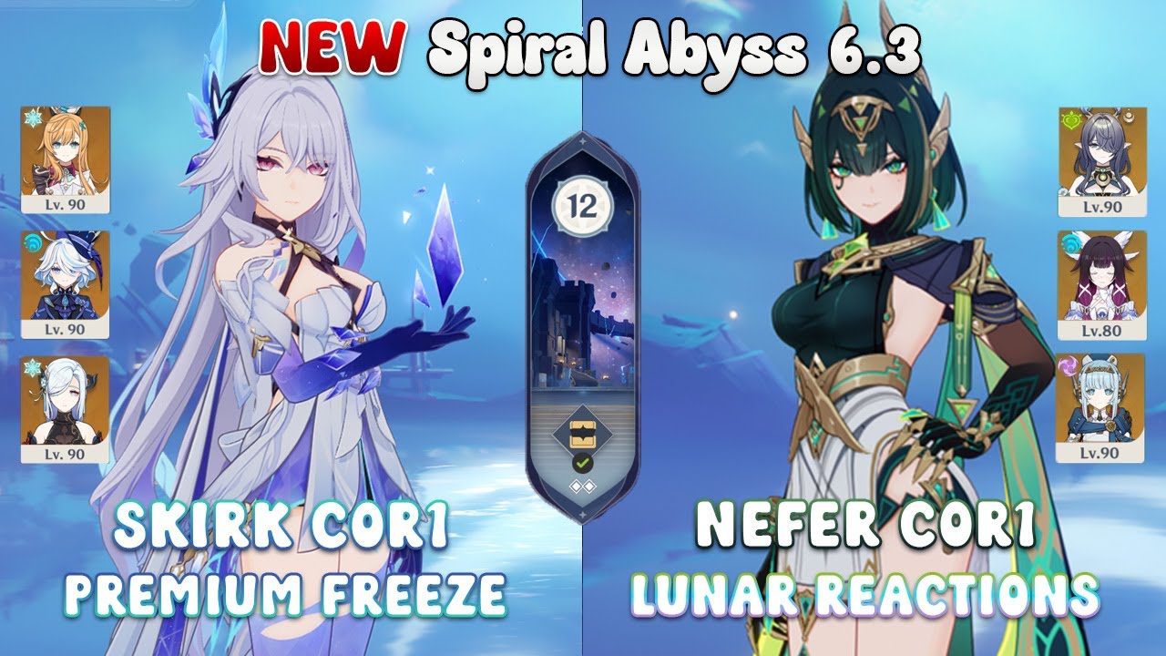 NEW Spiral Abyss V6.3 Luna IV | Skirk C0R1 Premium Freeze & Nefer C0R1 Lunar | Genshin Impact