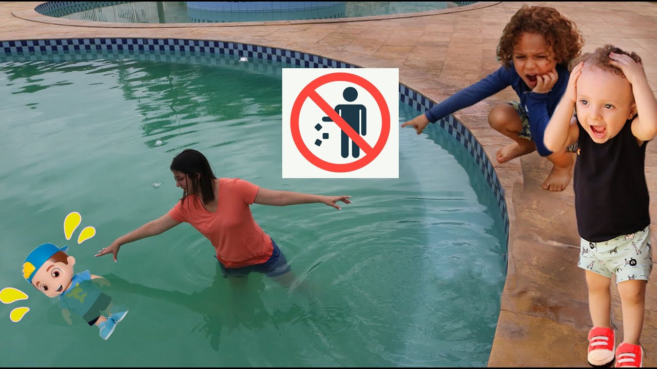 REGRAS DE CONDUTA PARA CRIANÇAS NA PISCINA! Cadu Pontes Learn Rules of Conduct for Children in Pool