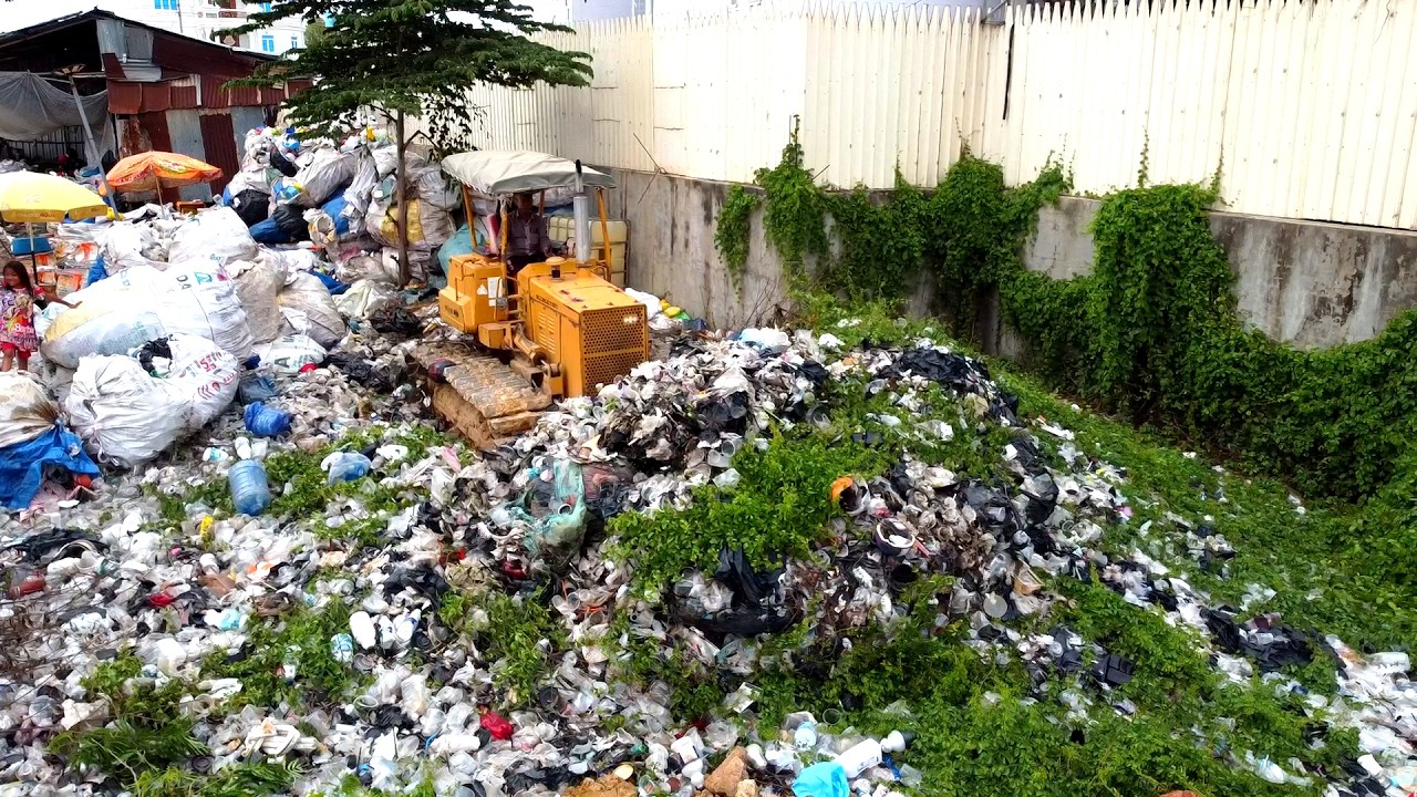 FULL PROJECT 100% COMPLETE!!! LANDFILL DELETE POND TRASH By D31P KOMATSU DOZER PUSHING SOIL & TRUCK