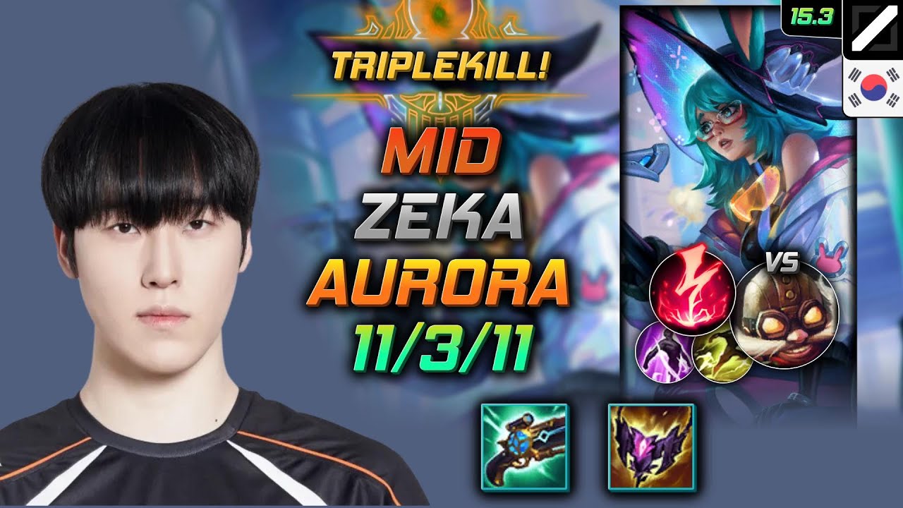 Aurora Mid Build Zeka Luden's Companion Electrocute - LOL KR Challenger Patch 15.3