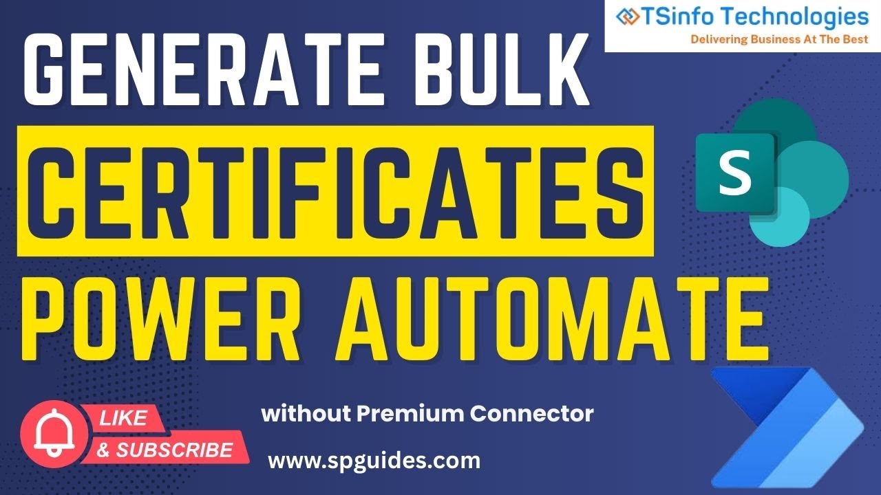 Создание большого количества сертификатов с помощью Power Automate | SharePoint в PDF | Без испол...