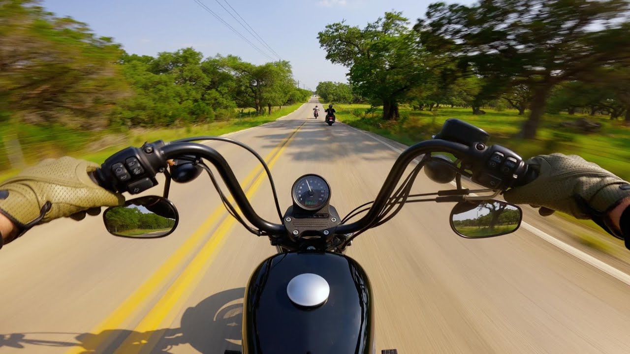 Harley Davidson IRON 1200 POV - Exhaust Only - Hill Country Group Ride [Full Length]