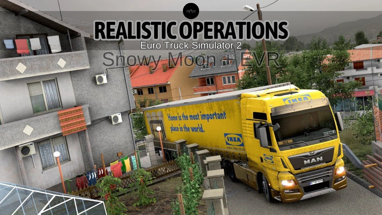 Realistic Operations [Snowy Moon]+EVR®  of Ets 2-MAN TGX [D38] Euro6. [Most Hidden Roads/1.53+1.54]