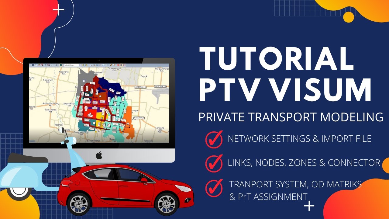 TUTORIAL PTV VISUM #1 PRIVATE TRANSPORT MODELLING | MEMBUAT LINK, NODES, HINGGGA PrT ASSIGNMENT.