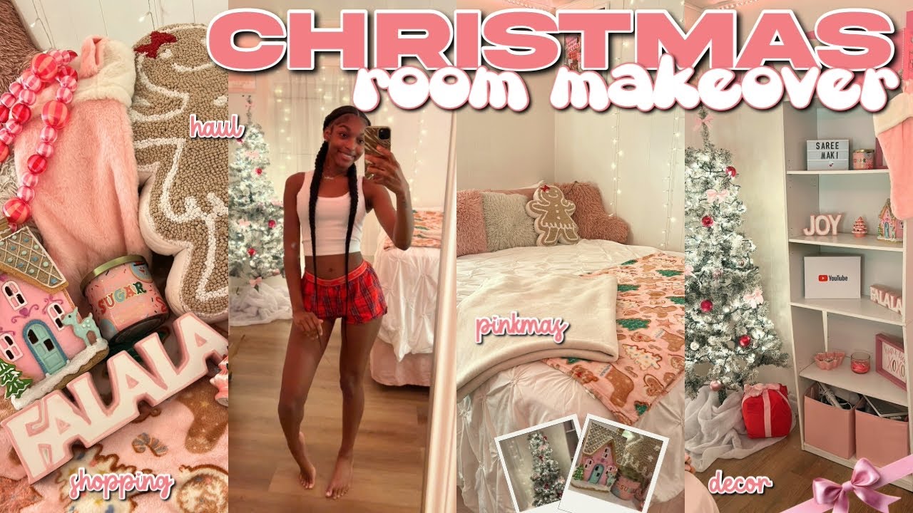 CHRISTMAS ROOM MAKEOVER 🎄🎀 | haul, shopping, decor, + more! || Vlogmas Day 1