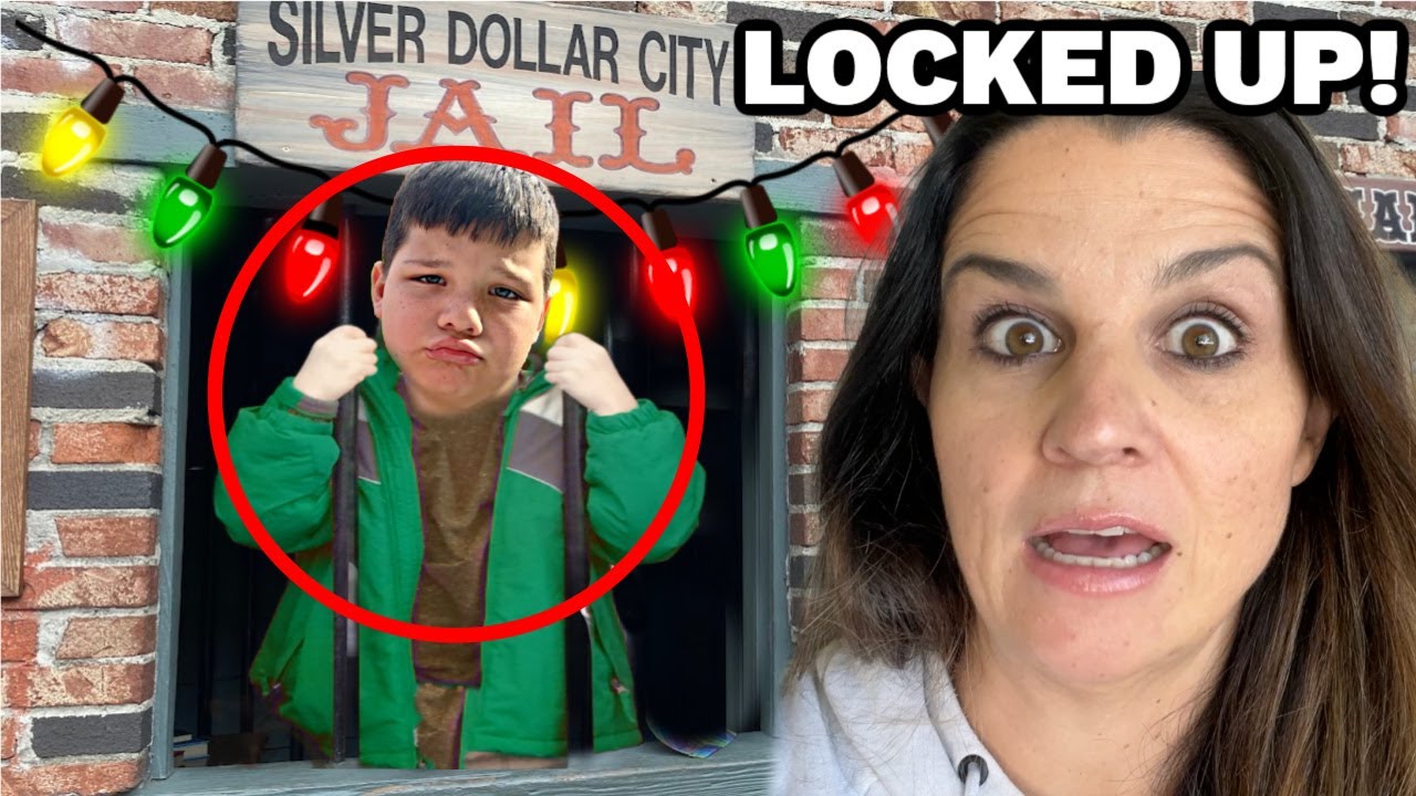 Caleb GOES to SILVER DOLLAR CITY JAIL! FAMILY FUN VACATION in BRANSON, MISSOURI at CHRISTMAS TIME!