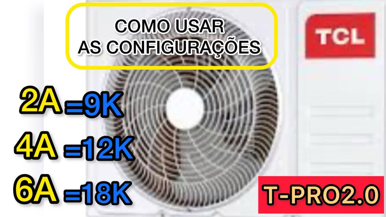 Como usar as configurações do ar condicionado TCL T-PRO 2.0 passo / passo configurações e controle