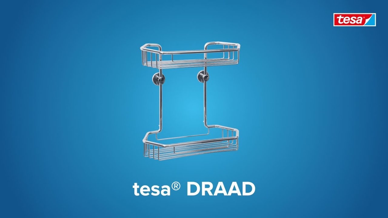 How to apply the chromed, round tesa&reg; Draad modern shower caddy