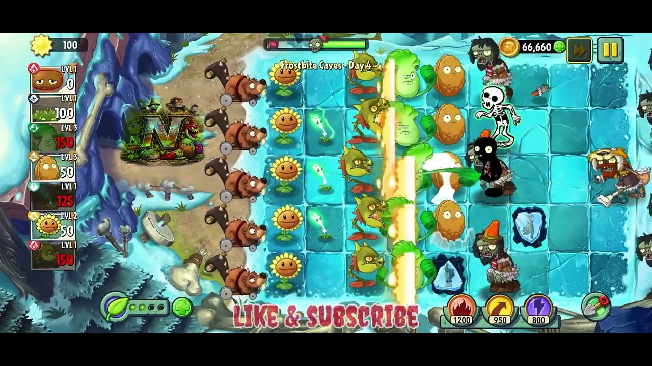 Plants Vs Zombies 2 | Day 4 Frostbite Caves | Get back to the vintage memories of Legendary Games