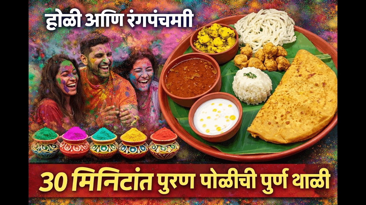 पुरणपोळीचा स्वयंपाक अर्धा तेपाऊण तासाच्या आत करा|होळी विशेष पुरणपोळी थाळी|Puranpoli recipe inmarathi