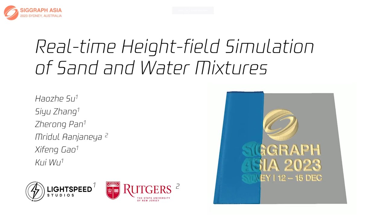 [Siggraph Asia 2023] Real-time Height-field Simulation of Sand and Water Mixtures