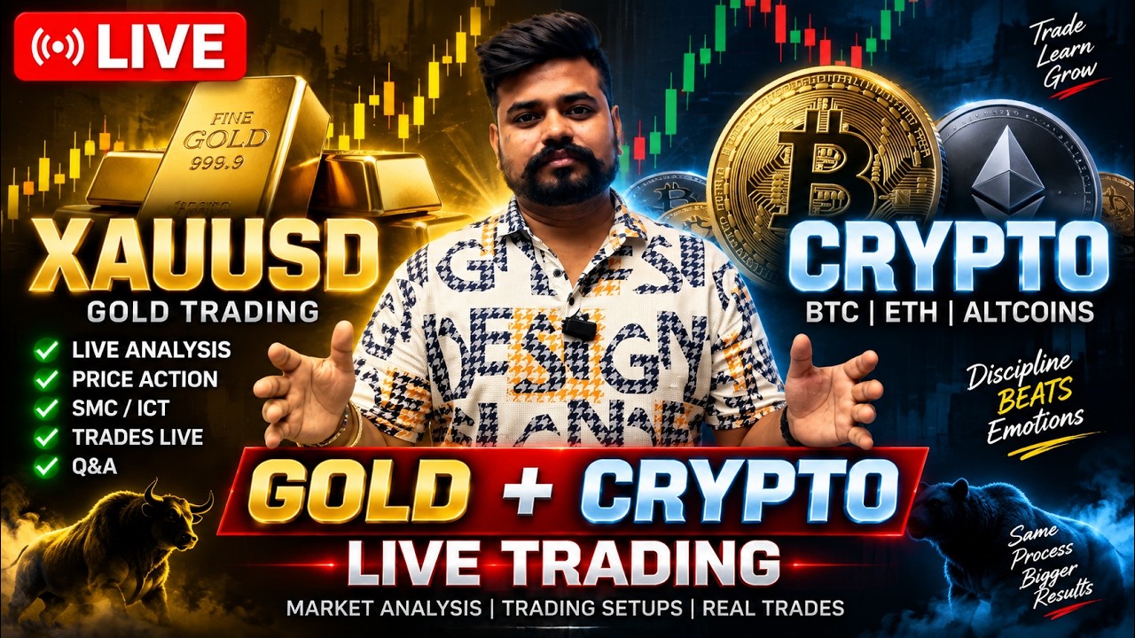 🔴 LIVE Trading | XAUUSD Gold + Crypto Live | BTC ETH Price Action & SMC Trading