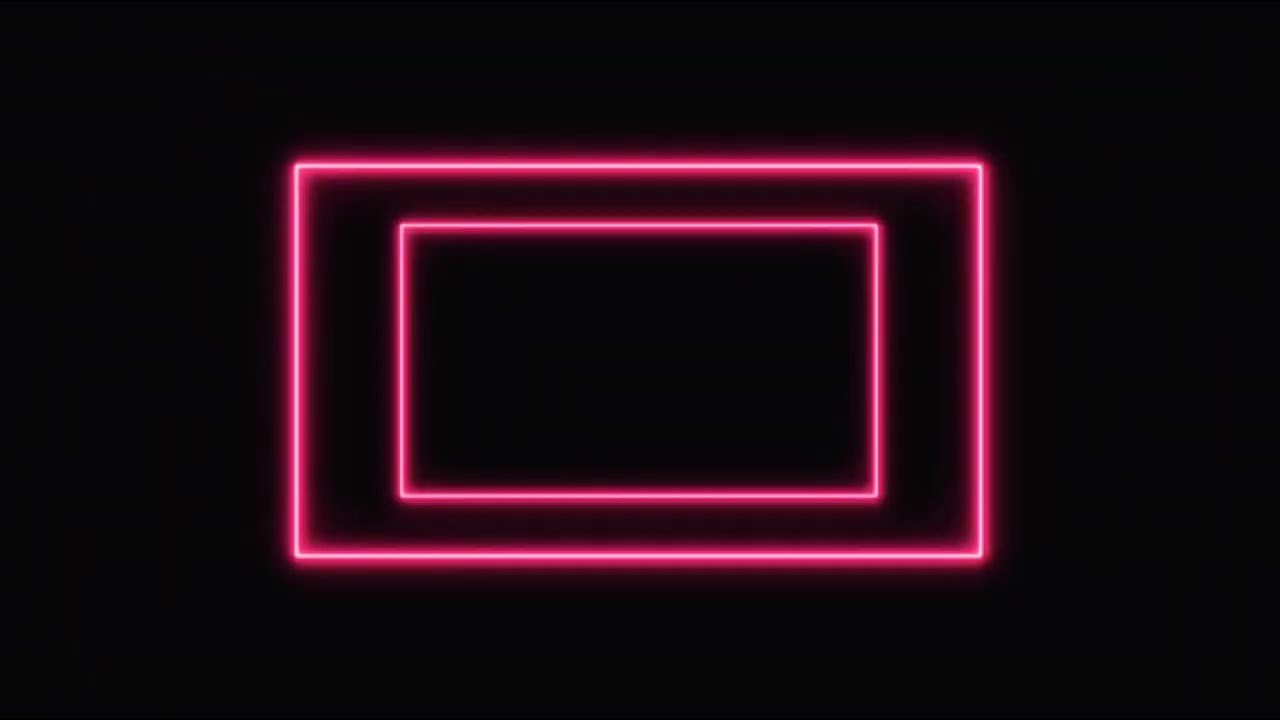 Pink Neon Light | Glowing Light | Frame | Border | Animated Background | VFX Effects | Black Screen