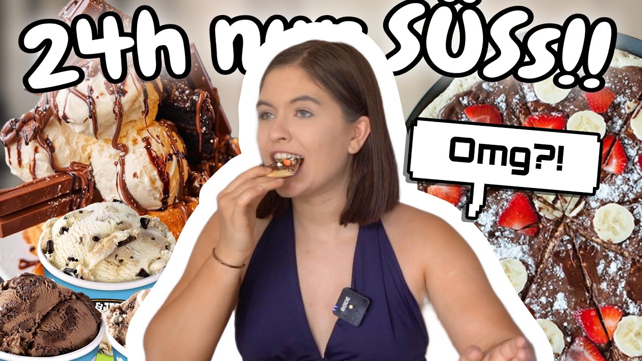 ICH ESSE 24h NUR SÜSSES ESSEN 😱🍩🍪🍭