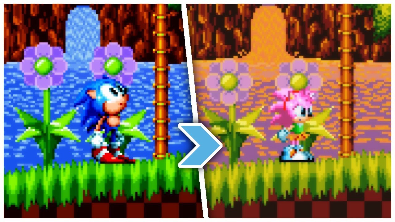 Sonic Mania ✪ Classic Amy in Encore Green Hill Mod