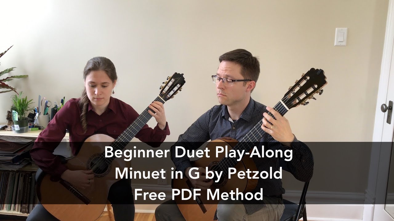 Beginner Duet Play-Along: Minuet in G (First Section) by Petzold - Free Classical Guitar Method