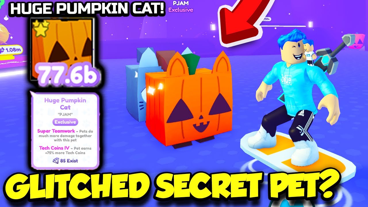 So THIS Is The GLITCHED SECRET HUGE PUMPKIN CAT In Pet Simulator X... (Roblox)