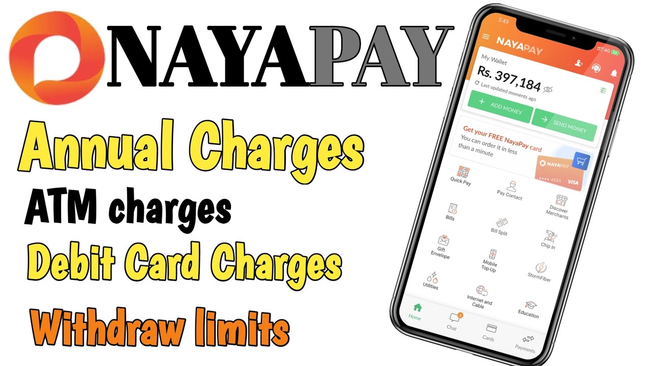 NayaPay Annual charges | NayaPay Debit card annual fee | Payment Guide