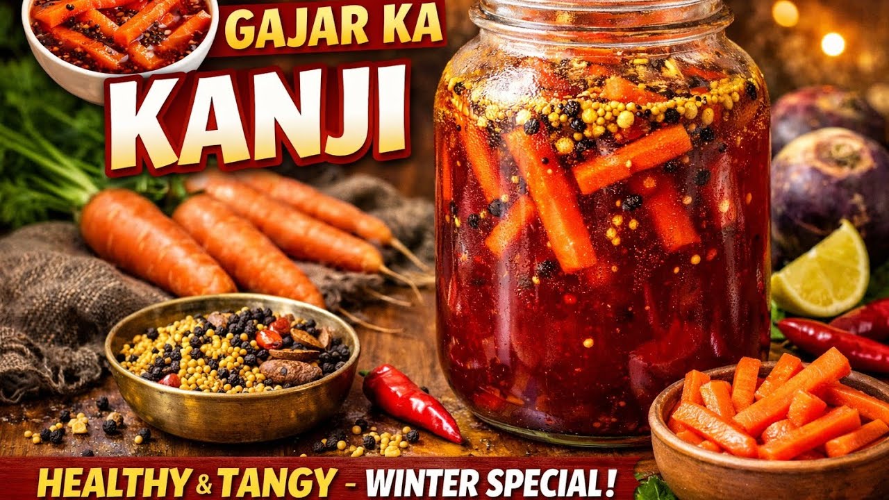 सिर्फ 2 चीज से बनाए सर्दियों का गाजर का कांजी | 2 दिन में बनने वाली चटपटी गाजर की कांजी।