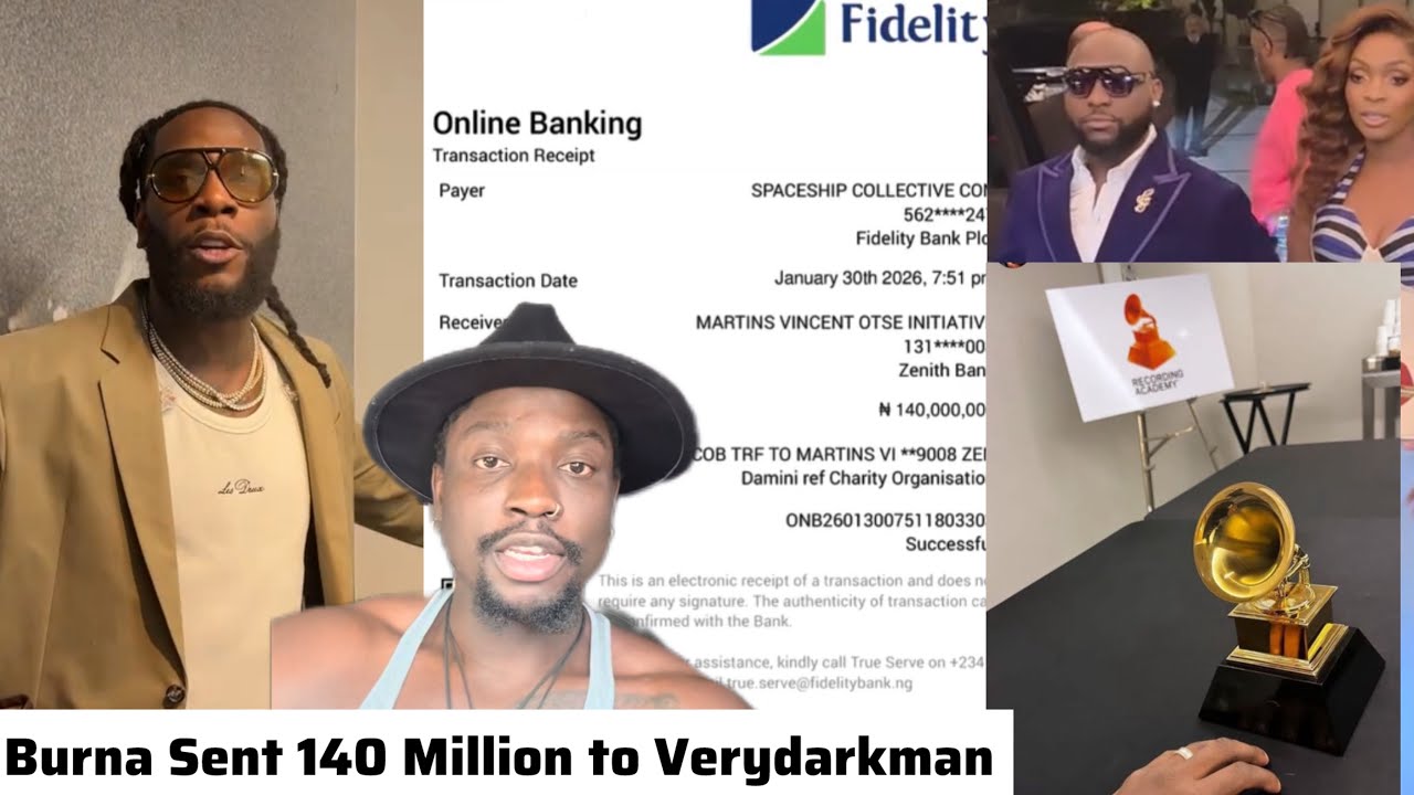 Burna boy Sent 140.000.000 Million to Verydarkman NGO & Davido Wins First Grammy Award 2moro