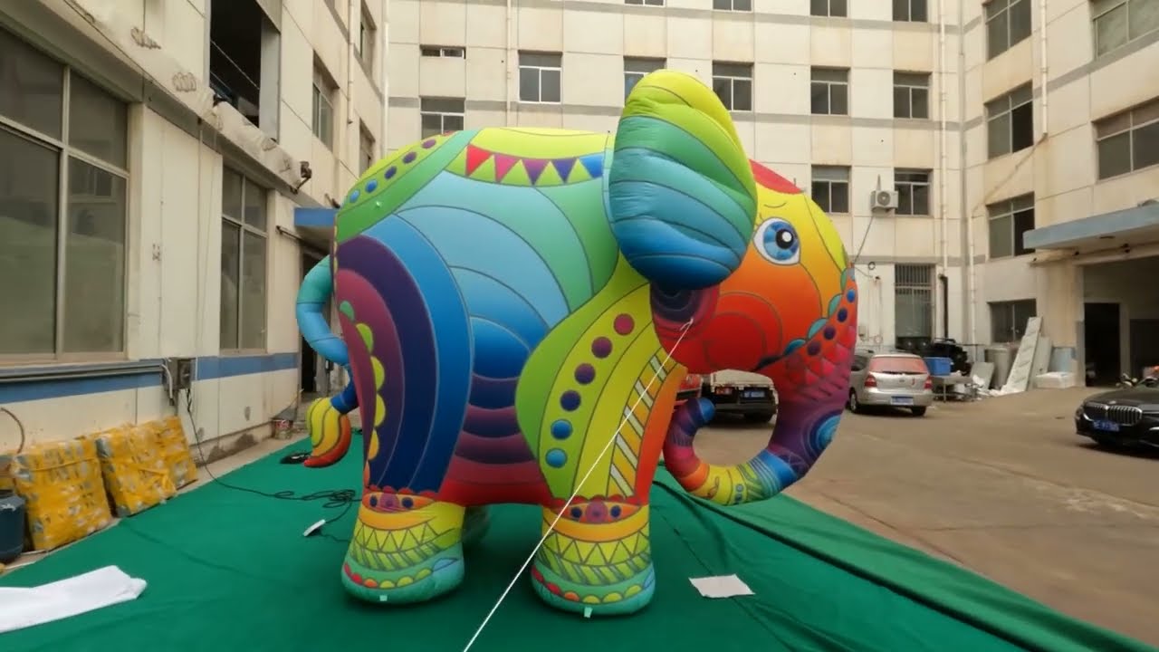 Light Colorful Inflatable Balloon Elephnt Mascot for 2023 #Stagedesign Advertising Decoration