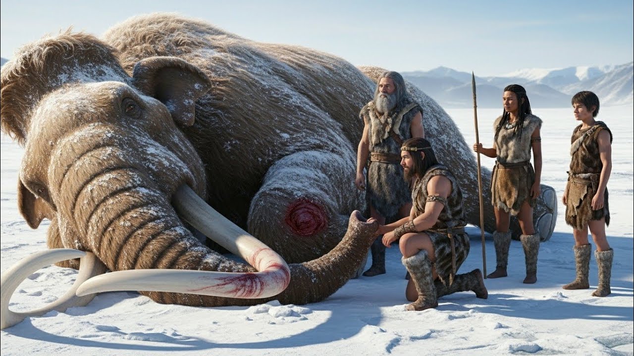 Prehistoric Humans Saved a Dying Mammoth — A Story of Survival and Compassion 🦣