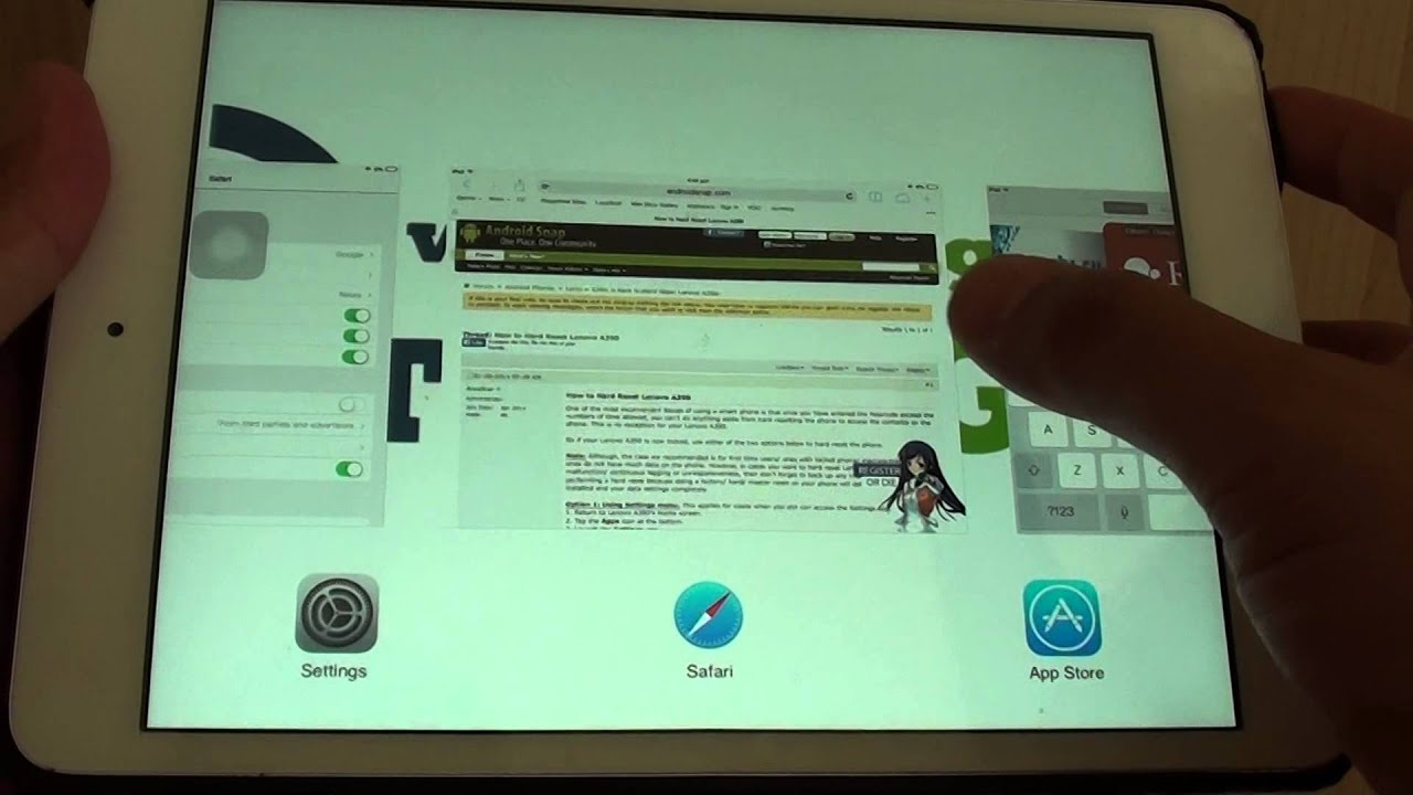 iPad Mini: How to Enable/Disable Favorite Bar Shorcuts on Safari