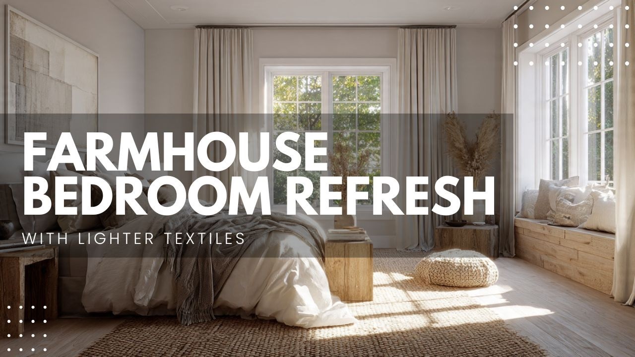 Farmhouse Bedroom Refresh with Lighter Textiles