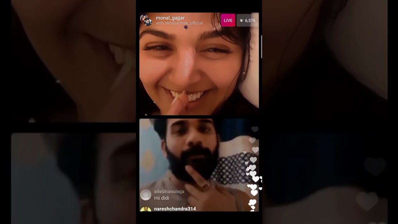 Bigg boss Akhil and Monal Instagram live video