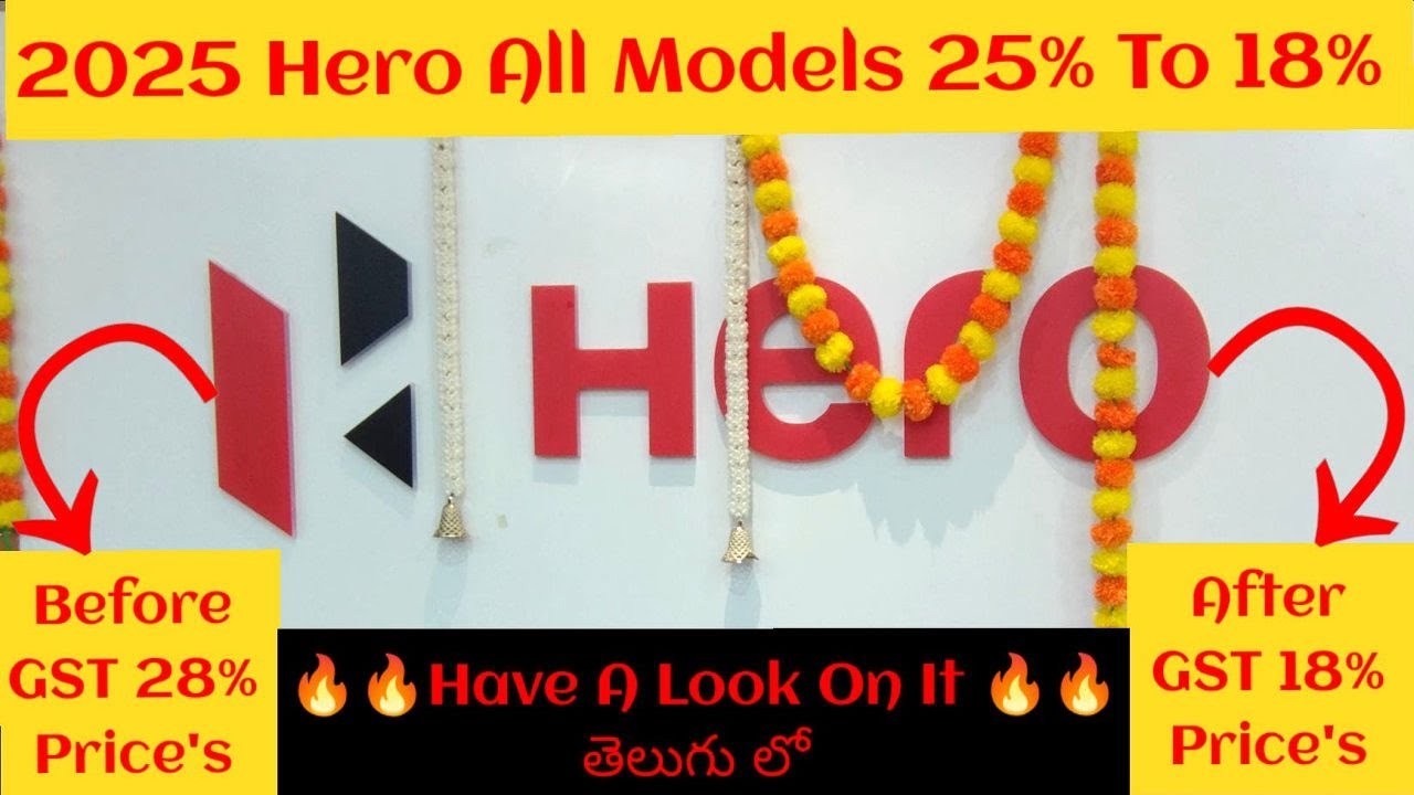 2025 Hero All Models Prices Before GST 28% & After GST 18% In Telugu Don't Miss It 